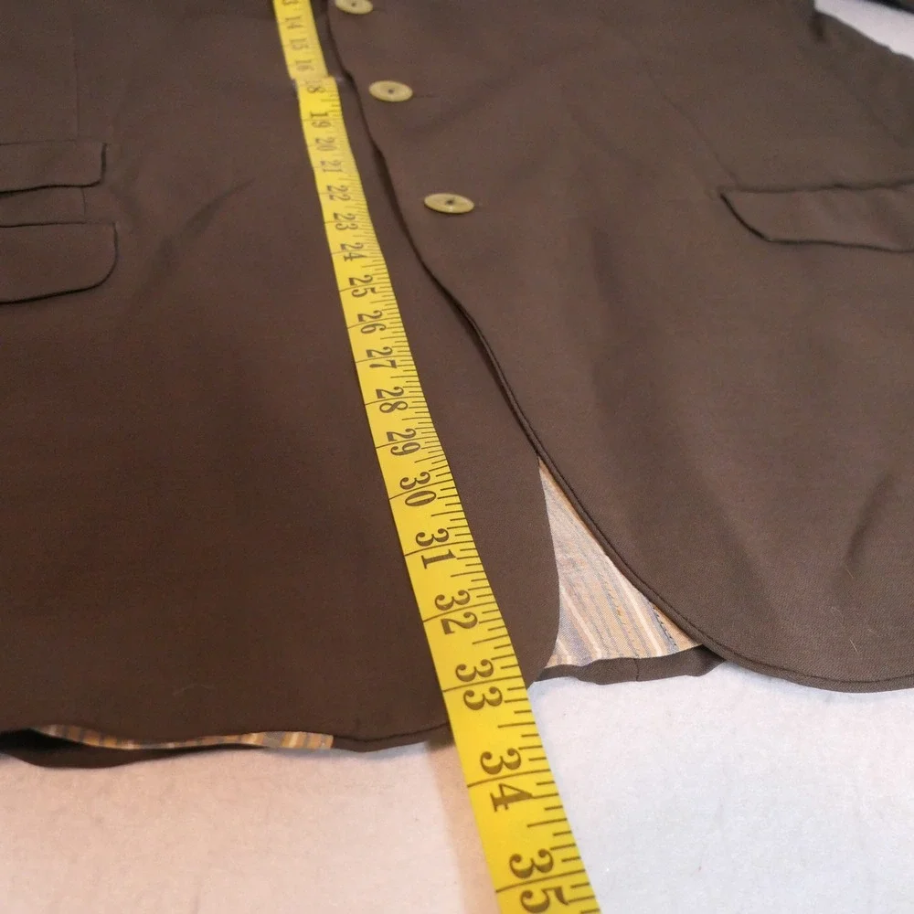 Tiglio Men Suit 48 Brown Super 150s Wool 3-Piece Italian Merino Eclectic Grandpa